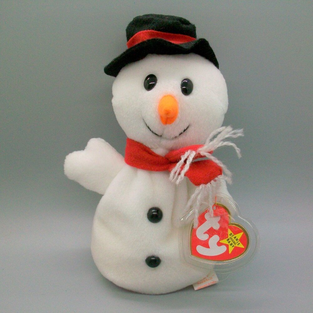 Ty Beanie Baby 1996 Snowball the Snowman Bean Bag Plush Stuffed Toy